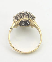 Cargar imagen en el visor de la galería, 2340 Vintage: 18ct Gold Cabochon White Opal (1ct) Natural Diamonds (1ct) Cluster Ring
