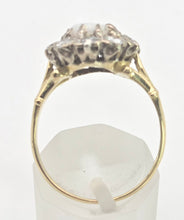 Cargar imagen en el visor de la galería, 2340 Vintage: 18ct Gold Cabochon White Opal (1ct) Natural Diamonds (1ct) Cluster Ring
