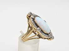 Cargar imagen en el visor de la galería, 2358 Victorian: 18ct Gold Opal Round Old Cut Diamonds (1.42ct) Cluster Ring
