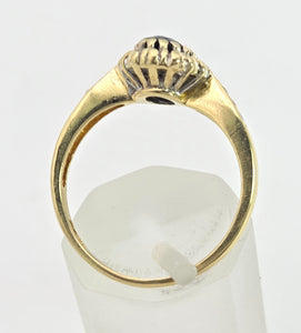 18ct Gold Blue Sapphire 22 Natural Diamonds Diana Style Cluster Ring