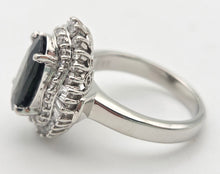 Load image into Gallery viewer, Platinum Green Sapphire (2.11ct) Natural Diamonds (0.69ct) Cluster Ring - Rare
