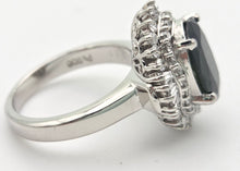 Load image into Gallery viewer, Platinum Green Sapphire (2.11ct) Natural Diamonds (0.69ct) Cluster Ring - Rare
