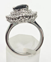 Load image into Gallery viewer, Platinum Green Sapphire (2.11ct) Natural Diamonds (0.69ct) Cluster Ring - Rare
