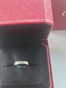 2364: Vintage: Cartier 18ct White Gold Love Ring Size 51 - Original Box