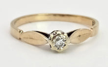 Load image into Gallery viewer, 0116 Vintage: Petite 9ct Gold Round Full Cut Diamond Solitaire Ring- From 1981
