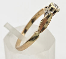 Load image into Gallery viewer, 0116 Vintage: Petite 9ct Gold Round Full Cut Diamond Solitaire Ring- From 1981
