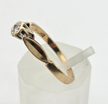 Load image into Gallery viewer, 0116 Vintage: Petite 9ct Gold Round Full Cut Diamond Solitaire Ring- From 1981
