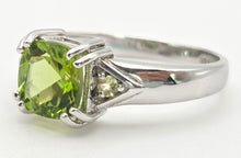 Load image into Gallery viewer, 2124 Vintage: 9ct Gold Cushion Cut Peridot Green Garnets Dress Ring
