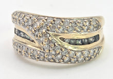 Cargar imagen en el visor de la galería, 2135 Vintage: 9ct Gold 90 Natural Diamonds Statement Cluster Ring
