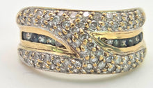Cargar imagen en el visor de la galería, 2135 Vintage: 9ct Gold 90 Natural Diamonds Statement Cluster Ring
