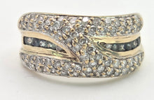 Cargar imagen en el visor de la galería, 2135 Vintage: 9ct Gold 90 Natural Diamonds Statement Cluster Ring
