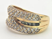 Cargar imagen en el visor de la galería, 2135 Vintage: 9ct Gold 90 Natural Diamonds Statement Cluster Ring
