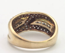 Cargar imagen en el visor de la galería, 2135 Vintage: 9ct Gold 90 Natural Diamonds Statement Cluster Ring
