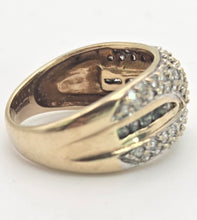 Cargar imagen en el visor de la galería, 2135 Vintage: 9ct Gold 90 Natural Diamonds Statement Cluster Ring
