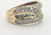 Cargar imagen en el visor de la galería, 2135 Vintage: 9ct Gold 90 Natural Diamonds Statement Cluster Ring
