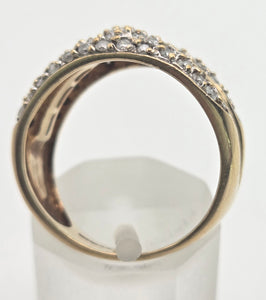 2135 Vintage: 9ct Gold 90 Natural Diamonds Statement Cluster Ring