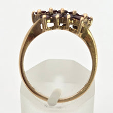 Load image into Gallery viewer, Vintage: 9ct Gold Rich Red Garnets Tiered Cluster Ring- From 1974
