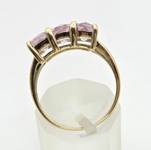 Cargar imagen en el visor de la galería, 2128 Vintage &amp; Rare: 9ct Gold rectangular Cut Ametrine Trilogy Ring
