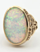 Load image into Gallery viewer, 2317 Vintage: 9ct Gold Large Cabochon White Opal (9.1ct) Single Stone Ring
