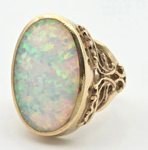 Load image into Gallery viewer, 2317 Vintage: 9ct Gold Large Cabochon White Opal (9.1ct) Single Stone Ring
