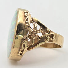 Load image into Gallery viewer, 2317 Vintage: 9ct Gold Large Cabochon White Opal (9.1ct) Single Stone Ring
