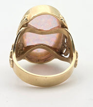 Load image into Gallery viewer, 2317 Vintage: 9ct Gold Large Cabochon White Opal (9.1ct) Single Stone Ring
