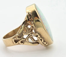 Load image into Gallery viewer, 2317 Vintage: 9ct Gold Large Cabochon White Opal (9.1ct) Single Stone Ring

