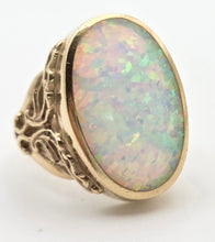 Load image into Gallery viewer, 2317 Vintage: 9ct Gold Large Cabochon White Opal (9.1ct) Single Stone Ring
