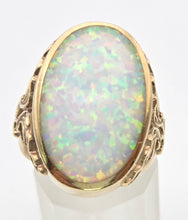 Load image into Gallery viewer, 2317 Vintage: 9ct Gold Large Cabochon White Opal (9.1ct) Single Stone Ring
