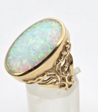 Load image into Gallery viewer, 2317 Vintage: 9ct Gold Large Cabochon White Opal (9.1ct) Single Stone Ring
