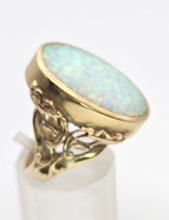 Load image into Gallery viewer, 2317 Vintage: 9ct Gold Large Cabochon White Opal (9.1ct) Single Stone Ring
