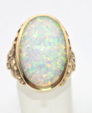 Load image into Gallery viewer, 2317 Vintage: 9ct Gold Large Cabochon White Opal (9.1ct) Single Stone Ring
