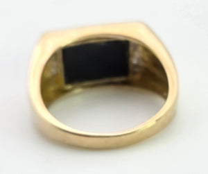 2359 Vintage: Statement 9ct Gold Natural Diamond Golden Eagle Signet Ring