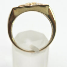 Cargar imagen en el visor de la galería, 2359 Vintage: Statement 9ct Gold Natural Diamond Golden Eagle Signet Ring
