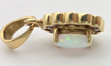Load image into Gallery viewer, 2362 Vintage: 14ct Gold Cabochon White Opal Diamonds Pendant
