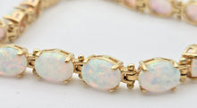 Load image into Gallery viewer, 2363 Vintage: 14ct Gold Vivid &amp; Vibrant 16 White  Opals Bracelet (17cm)- Exquisite
