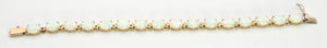 2363 Vintage: 14ct Gold Vivid & Vibrant 16 White  Opals Bracelet (17cm)- Exquisite