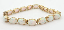 Load image into Gallery viewer, 2363 Vintage: 14ct Gold Vivid &amp; Vibrant 16 White  Opals Bracelet (17cm)- Exquisite
