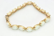 Load image into Gallery viewer, 2363 Vintage: 14ct Gold Vivid &amp; Vibrant 16 White  Opals Bracelet (17cm)- Exquisite
