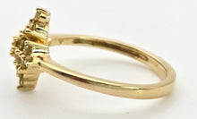 Load image into Gallery viewer, Vintage: 9ct Gold 19 Yellow Diamonds Geometric Cluster Ring
