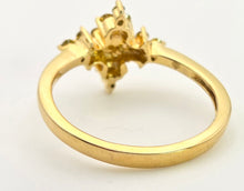 Load image into Gallery viewer, Vintage: 9ct Gold 19 Yellow Diamonds Geometric Cluster Ring
