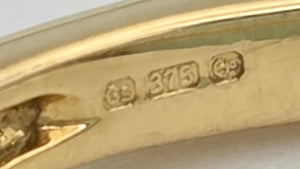 Vintage: 9ct Gold 19 Yellow Diamonds Geometric Cluster Ring
