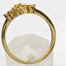 Load image into Gallery viewer, Vintage: 9ct Gold 19 Yellow Diamonds Geometric Cluster Ring
