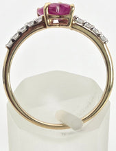 Load image into Gallery viewer, Vintage:  9ct Gold Rubies Glacier Topaz Love Hearts Ring
