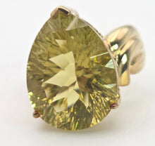 Load image into Gallery viewer, Vintage: 9ct Gold Large Pear-Cut Lemon Citrine Statement Ring
