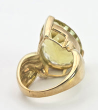 Load image into Gallery viewer, Vintage: 9ct Gold Large Pear-Cut Lemon Citrine Statement Ring
