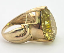 Load image into Gallery viewer, Vintage: 9ct Gold Large Pear-Cut Lemon Citrine Statement Ring
