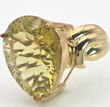 Load image into Gallery viewer, Vintage: 9ct Gold Large Pear-Cut Lemon Citrine Statement Ring
