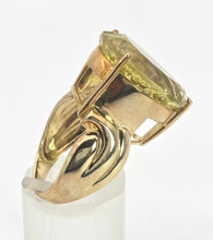 Load image into Gallery viewer, Vintage: 9ct Gold Large Pear-Cut Lemon Citrine Statement Ring
