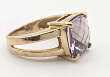 Cargar imagen en el visor de la galería, 2427 Vintage; 9ct Gold Large Lilac &quot;Rose de France&quot; Amethyst Cocktail Ring
